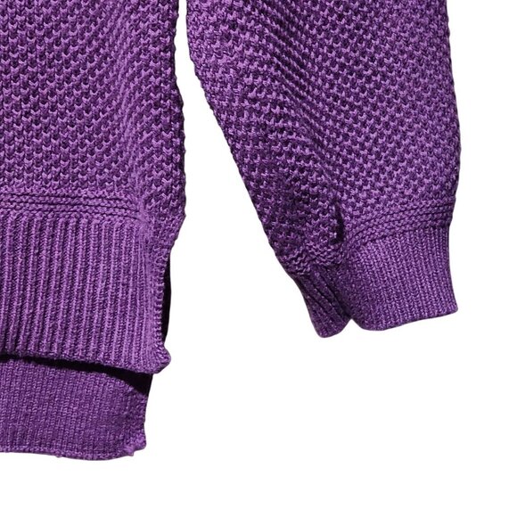 Time And Tru Womens Winter Warm Purple Knit Sweater Crewneck Cotton Blend Size M - Picture 5 of 13